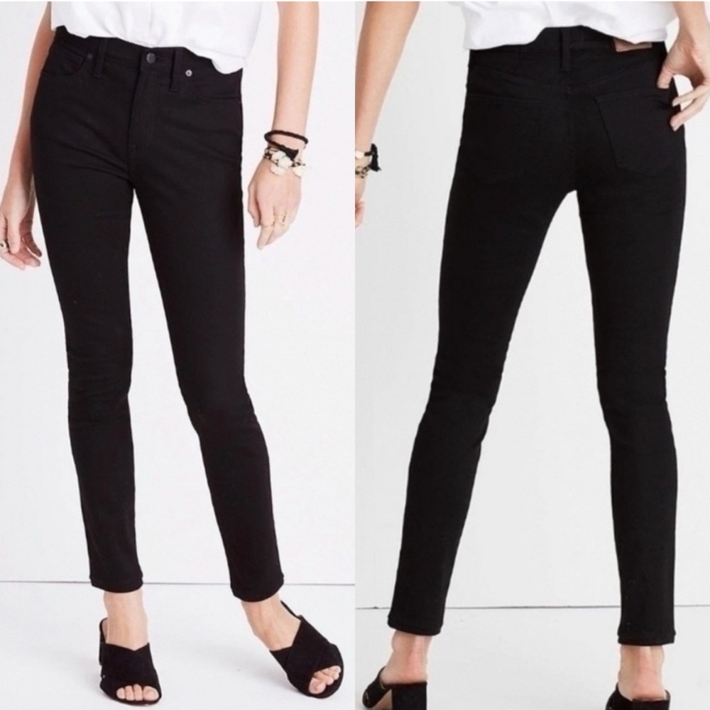 Madewell Women 9” High Rise Skinny Jean Black Sz 26 NWT